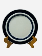 Arabia Finland Salad Plates 8” Blue Anemone Round Lot Set Of 6 Vintage Denmark