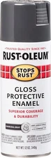 Rust Oleum Protective Enamel Spray Paint 12 Ounce Charcoal Gray Gloss Finish