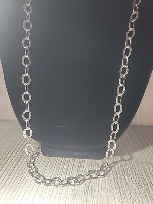 R Engraved Sterling .925 36inch Chain Necklace