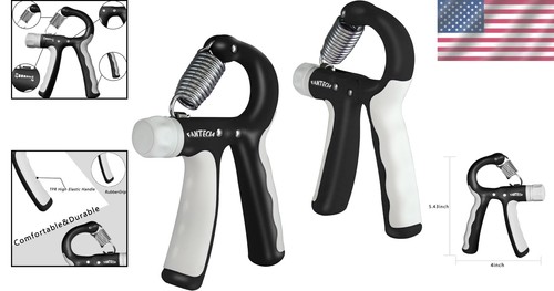 2 Pack Adjustable Hand Grip Strengthener for Kids 11-45lb – V‑Shape, Black - Picture 2 of 8