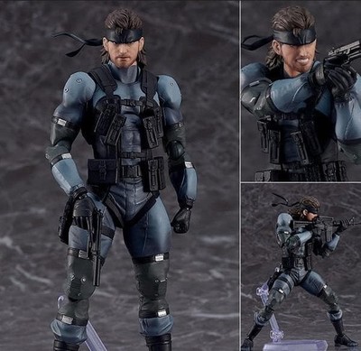 figma Solid Snake MGS2 Actionfigur 160 mm bemalt beweglich neu mit Kurzwaffe