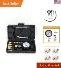Compression Tester Kit 0-300 Psi Petrol Gas Engine Cylinder Pressure Gauge Au...