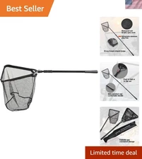 Corrosion-Resistant Folding Fishing Net with Lightweight Telescoping Design