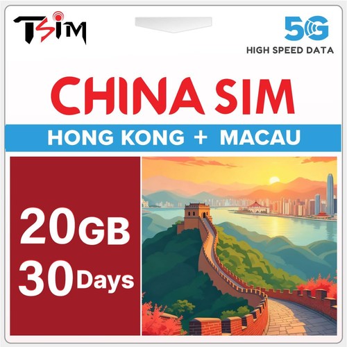 SIM 30 Giorni 20GB Dati Alta Velocità 5G/4G Copertura Hong Kong Macao prezzo ebay