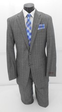 Hickey Freeman Grey Window Payne Men's Suit 100 Wool 199.99 42L/36W