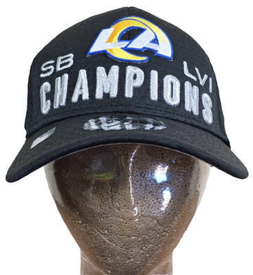 Rams Los Angeles Super Bowl LVI Champions New Era 940 Adj. Black Hat Cap