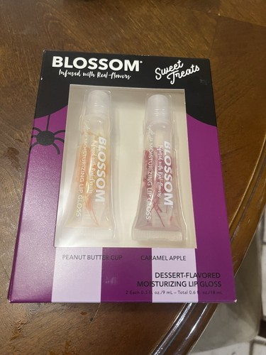 Blossom Lucidalabbra Aromatizzato da Dessert Set di 2, Tazza Burro di Arachidi e Mela Caramello - Foto 2 di 3