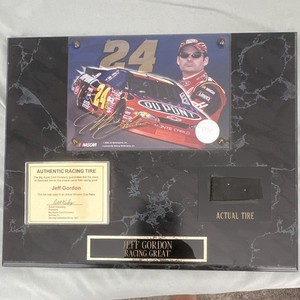Jeff Gordon Officially Licensed Plaque w/ Authentic Tire Piece Winston Cup Race