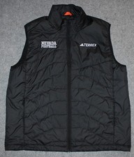 ADIDAS TERREX CLIMAWARM PUFFER VEST + Nevada Wolf Pack UNR Football sz XL Vest