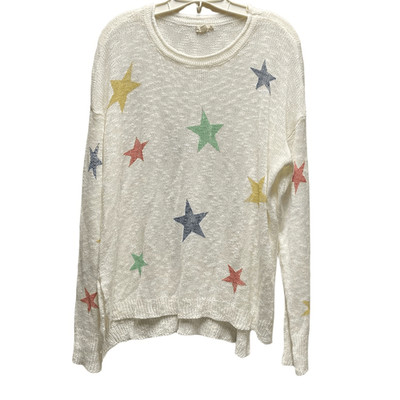 Hem & Thread size L star sweater lightweight semi sheer