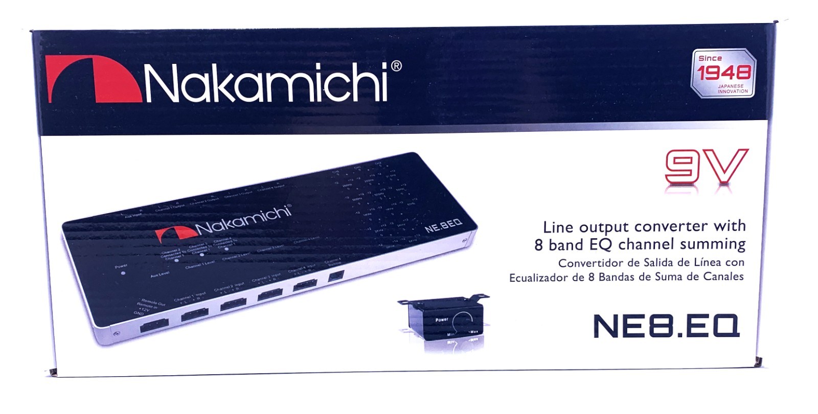 Nakamichi Car Audio 8 Band Electronic Equalizer EQ Sub Crossover Network NE8EQ