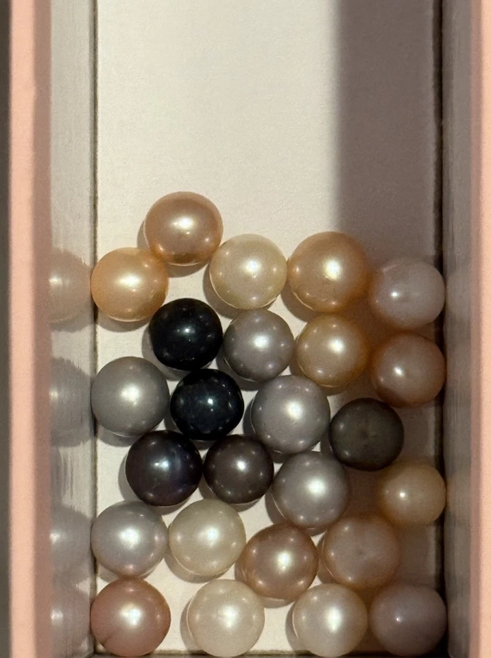 It’s Pearl Time IPT Perlas reales Ostras Akoya 25 unidades tamaños 6,5 mm-8 mm Set #4 Foto 3 de 4