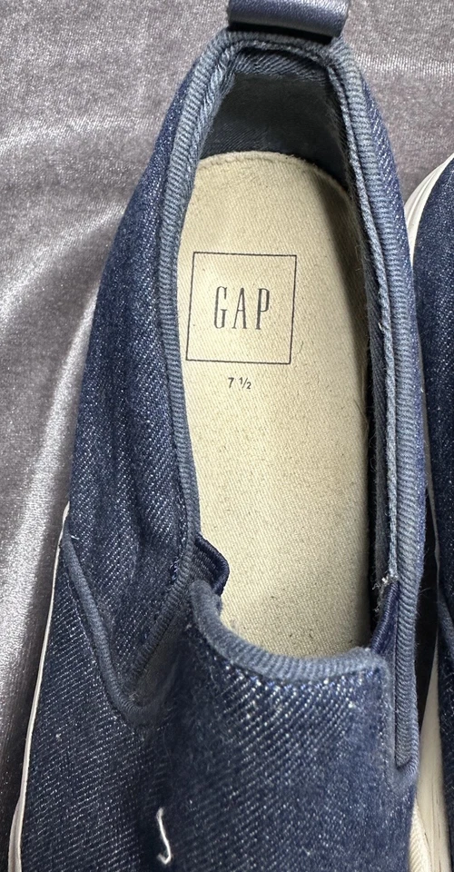 Zapatillas sin cordones Gap Denim para mujer talla 7,5 azules zapatos informales Foto 4 de 4