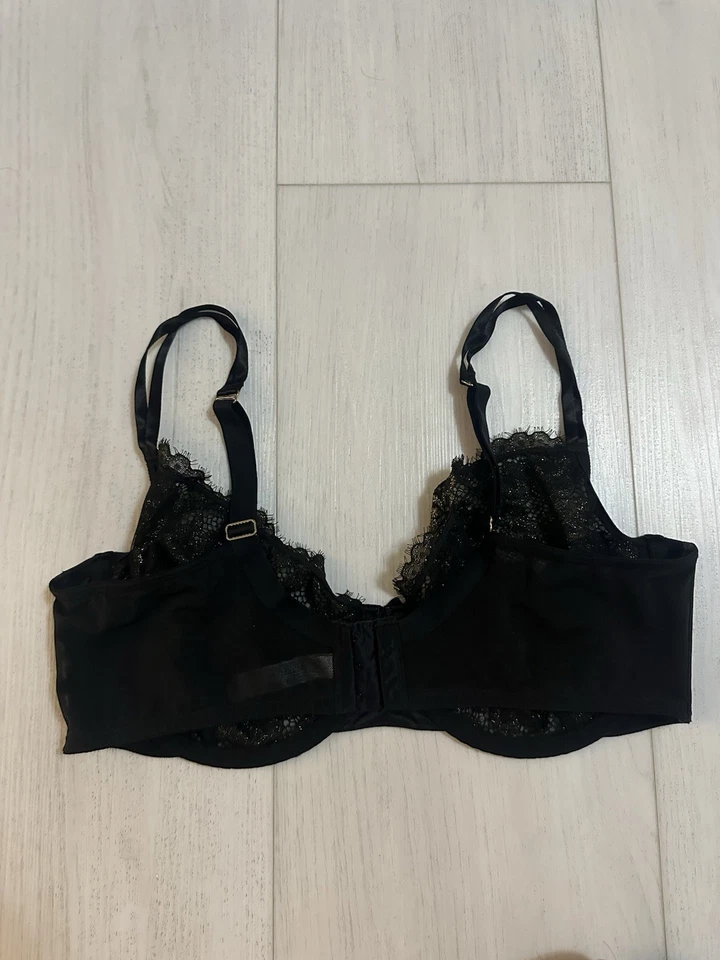 Sujetador Balconette Cacique Encaje Sin Forro Talla 40DD Negro/Dorado Encaje Foto 4 de 4