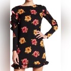 Nicole Miller Studio Black, Orange, Pink Floral Dress