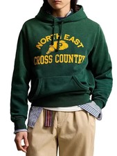 NWT 198 Polo Ralph Lauren Hoodie Vintage Fit Green Yellow Fleece Graphic Sz L