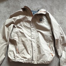 Dutch Bros Zip Jacket Beige Solid Men's Small Regular Fit Machine Washable