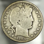 1904 Barber Half Dollar 50C Silver Circulated Better Type Coin