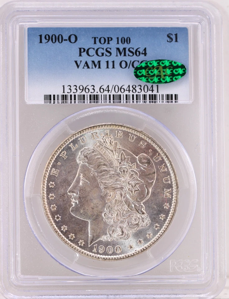 1900-O $1 PCGS MS 64 CAC VAM 11 O/CC Overdate. (TOP 100) - Image 2 of 4