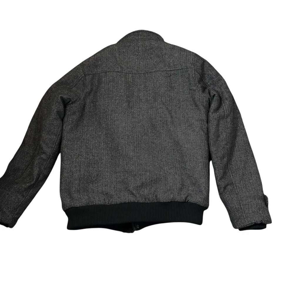 Abrigo Chaqueta Urban Classics Para Hombre Talla XL Gris Oscuro Espiga Mezcla Lana Cálido Foto 3 de 4