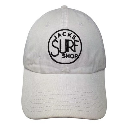 Jacks Surf Shop Baseball Cap White Black Strapback OS Embroidered Cotton Hat