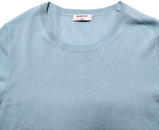 BABATON Woman's Round Neck 100% CASHMERE (M) Light Blue Sweater