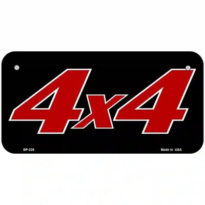 4 X 4 Black Metal Novelty License Plate