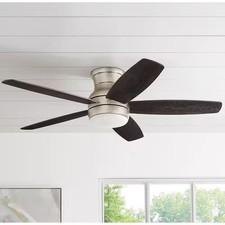 Ashby Park 52 in White Ceiling Fan Brushed Nickel LED Light Remote Control