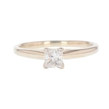 .46ct Princess Cut Diamond Solitaire Engagement Ring 14k White Gold Size 7