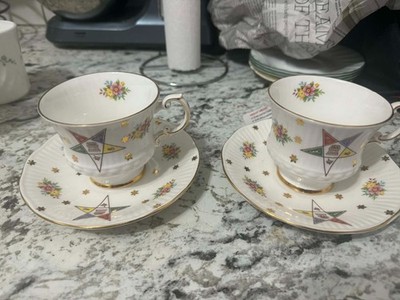 Masonic Elizabethan Fine Bone China Teacup & Saucer   Order of the Eastern Star