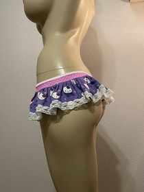 Sexy Hello Kitty Micro Mini Ruffle Skirt Lingerie Rave Exotic Dancer Stripper