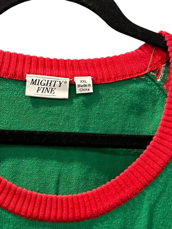 Suéter Mighty Fine Ugly Christmas You Better Trineo Talla 2XL Pullover Cuello Redondo Foto 2 de 4