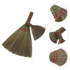 2 Pcs Hand Broom Household Cleaning Tools Broomstick for Grass Sweeping