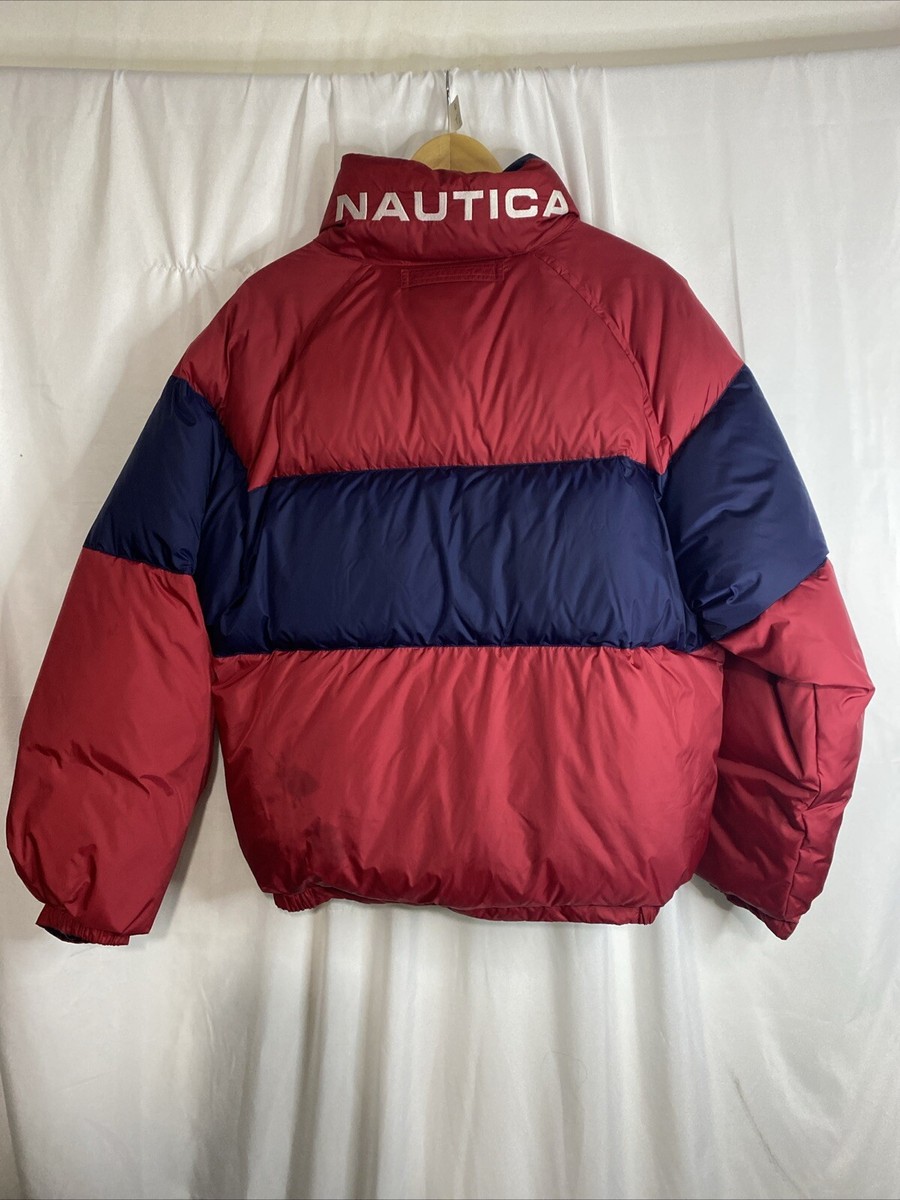 Nautica Vintage Red Blue Puffer Down Jacket | eBay