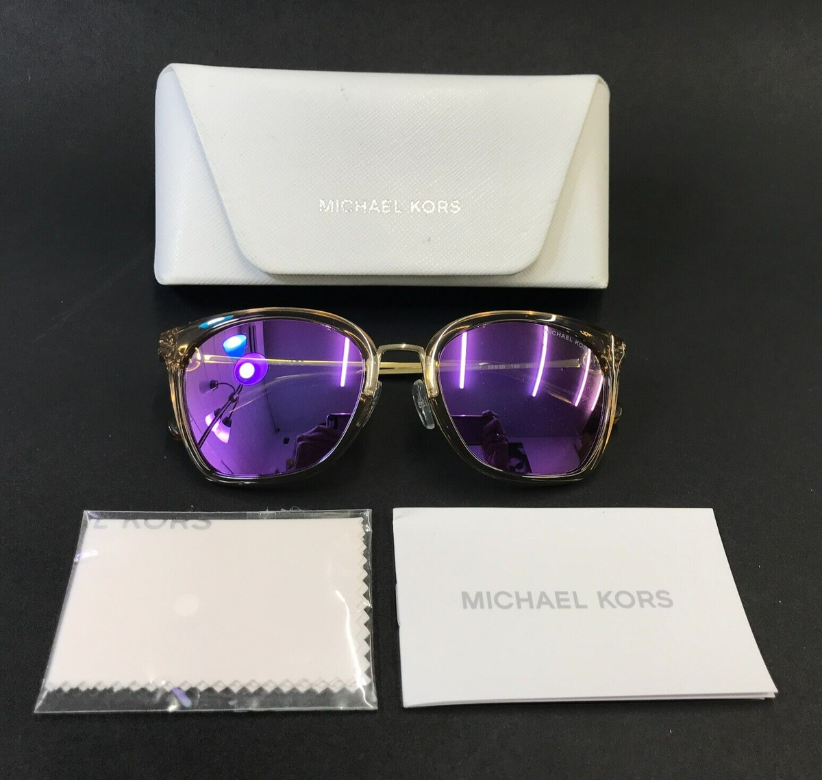 Michael Kors Sunglasses MK2064 Lugano 33544V Brown Gold Frames w