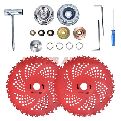 #ad 2 Set 9quot;x36TH Carbide Tipped Brush Blade W Adapter for Cutter Trimmer Weed Eater $26.90