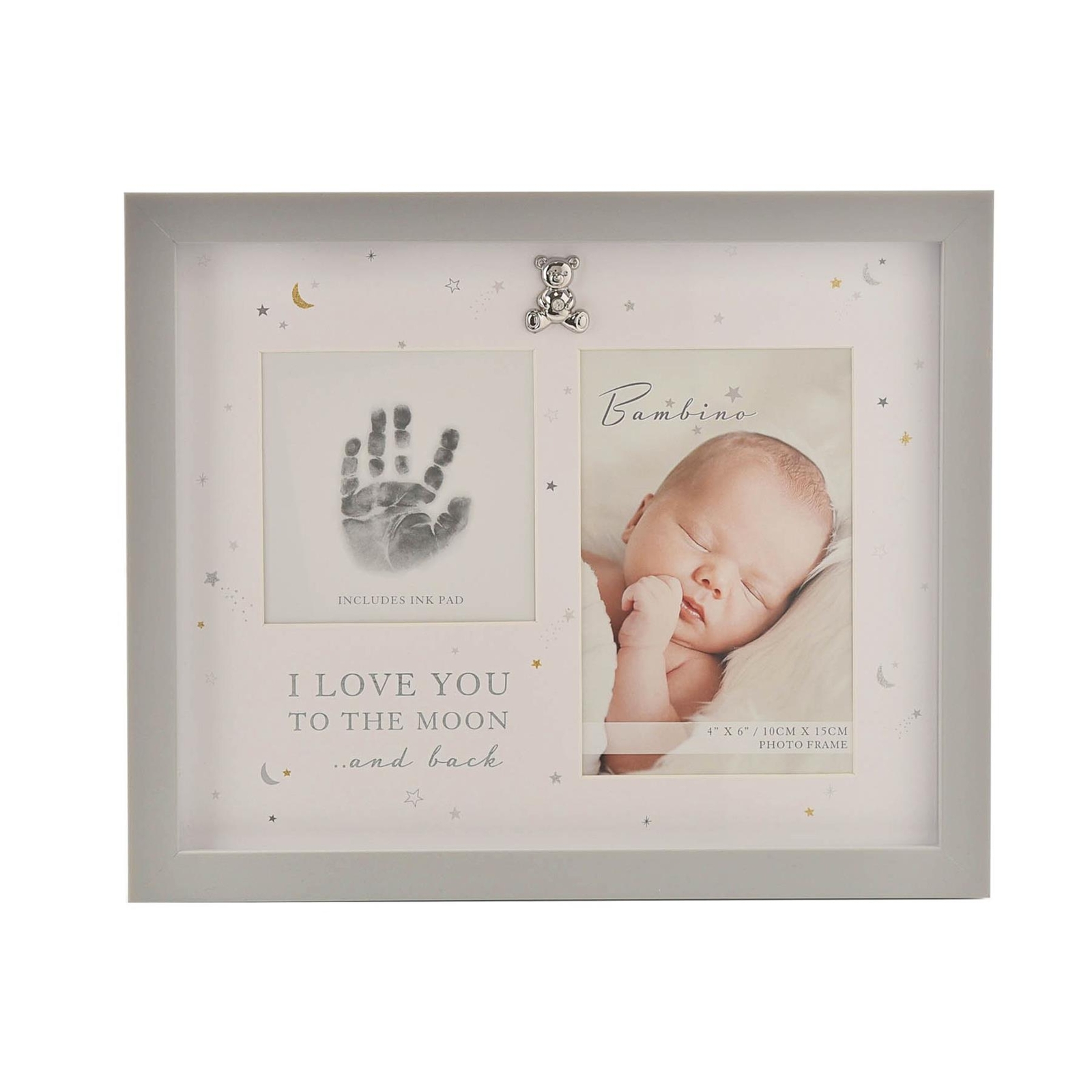 Baby Handprint Photo Frame & Ink Pad Kit Newborn Baby Shower Gift White