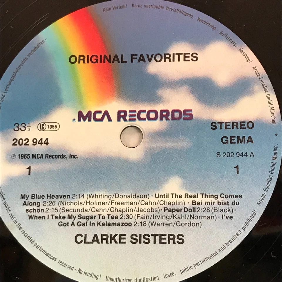 THE CLARK SISTERS Original Favorites 1980 German vinyl LP Paper Doll Sugartime - Image 3 of 4