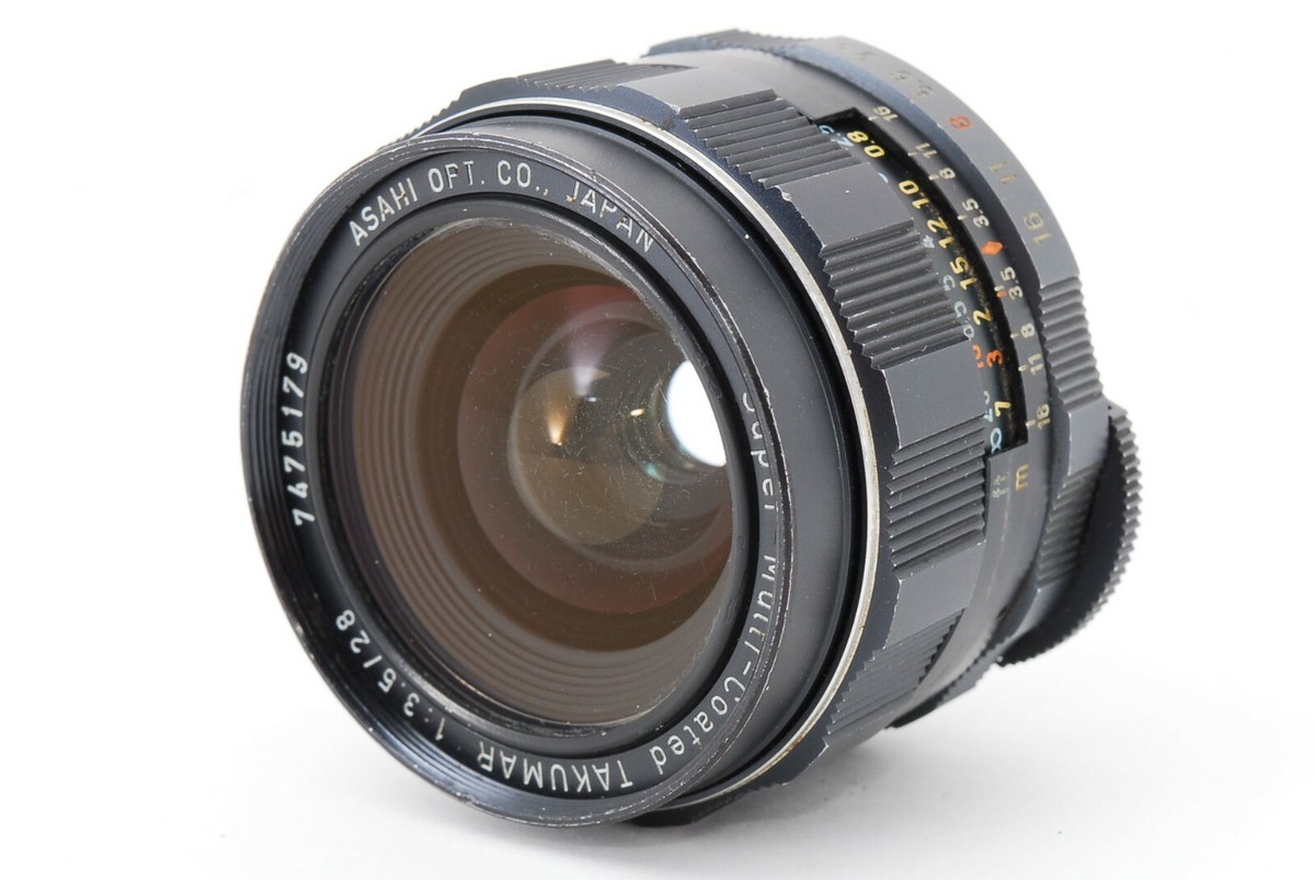 PENTAX ASAHI Super Multi Coated Takumar 28mm f/3.5 w/ HOOD Wide