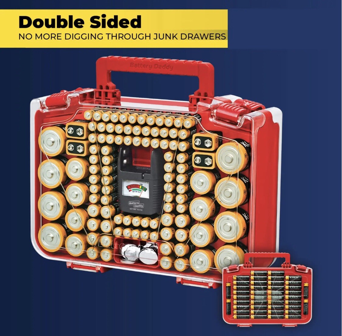 Battery Daddy Smart Storage System Organizer Case Double Sided 150