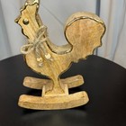 Wooden Rooster Decor Farmhouse Kitchen Decor Gold Accent Tabletop Decoration