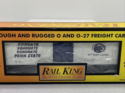 MTH Railking Custom Penn State 2014 Nittany Lions White Boxcar O Gauge New PSU - Picture 13 of 16