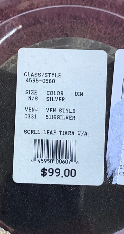 Tocado de plata nupcial de David con un montón de piedras - precio original $99,00 Foto 4 de 4