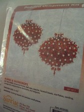 Rubies Snowdrops Ornament Sequined Beaded Kit 4" x 4.5" Red