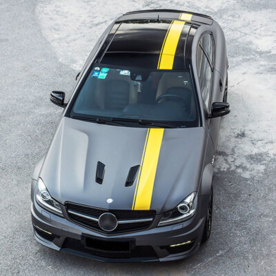 6'' Hood Rally Racing Stripes Graphics Stickers For Mercedes C-Class C63 AMG W204