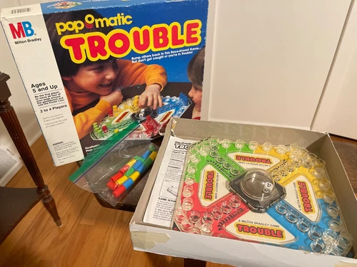 Vintage 1986 POP O MATIC TROUBLE, Milton Bradley Game,  COMPLETE