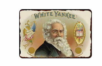 White Yankee Cigars Tin Sign  8x12 Vintage Cigar Labels 1890-1900 advertising