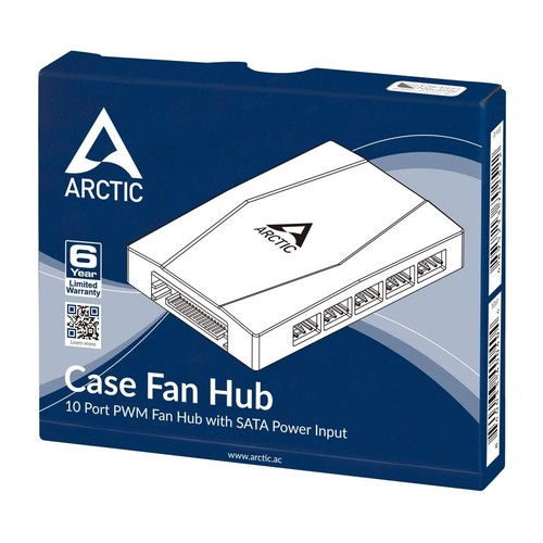ARCTIC Case Fan Hub 10-fold PWM Fan Distributor with SATA Power Input Black - Picture 3 of 4