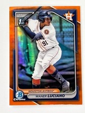 2024 BOWMAN CHROME WANER LUCIANO 08/25 ORANGE REFRACTOR HOUSTON ASTROS