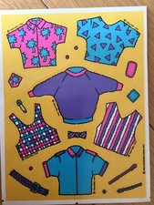 Vintage Hallmark Sticker Sheet Shirts Belts Accessories